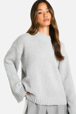 Oversized Jumpers*boohoo Tall Boucle Oversized Jumper grey