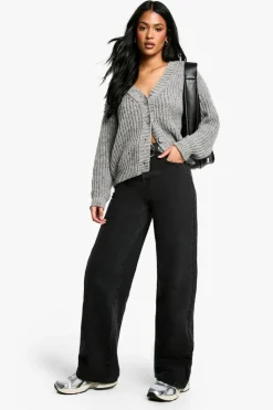 Cardigans|Jumpers & Cardigans*boohoo Tall Chunky Knit Cardigan grey