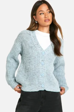 Cardigans*boohoo Tall Chunky Knit Cardigan light blue