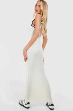Jumper Dresses|Jumper Dresses*boohoo Tall Contrast Knitted Maxi Dress white