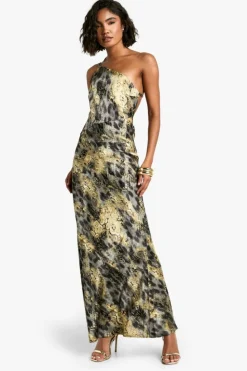 Maxi Dresses|Dresses*boohoo Tall Cowl Back Abstract Animal Maxi Dress charcoal