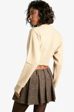 Cardigans*boohoo Tall Cropped High Neck Cardigan sand
