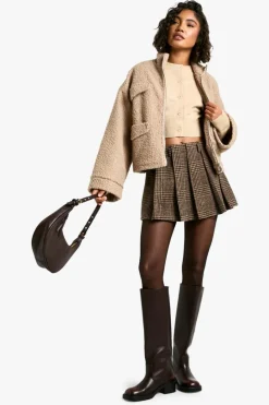 Cardigans*boohoo Tall Cropped High Neck Cardigan sand