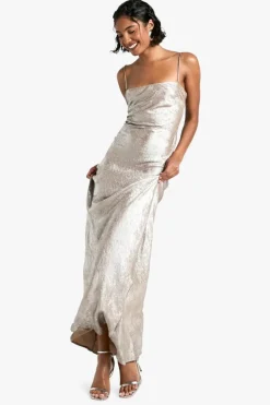 Maxi Dresses|Dresses*boohoo Tall Diamante Satin Maxi Slip Dress silver