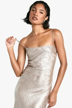 Maxi Dresses|Dresses*boohoo Tall Diamante Satin Maxi Slip Dress silver