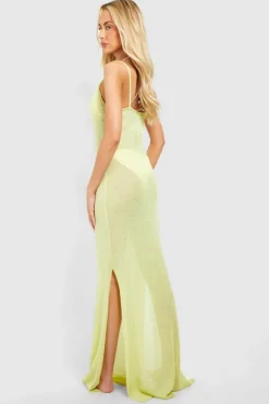 Jumper Dresses|Jumper Dresses*boohoo Tall Fine Knit V Neck Maxi Dress lime