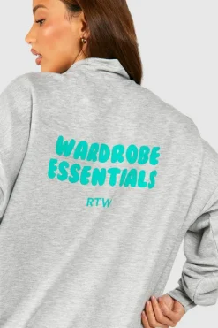 Sweatshirts|Hoodies & Sweatshirts*boohoo Tall Half Zip Wardrobe Essentials Oversized Sweat grey marl