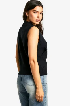 Cardigans*boohoo Tall Knitted Gillet black