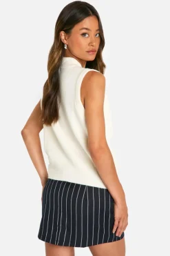 Cardigans*boohoo Tall Knitted Gillet cream