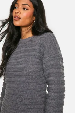 Jumper Dresses|Jumper Dresses*boohoo Tall Open Back Knitted Jumper Dress charcoal