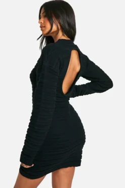 Jumper Dresses|Jumper Dresses*boohoo Tall Open Back Knitted Jumper Dress black