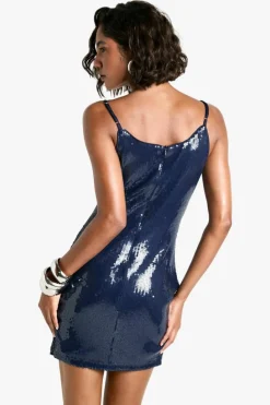 Bodycon Dresses*boohoo Tall Sequin Strappy Mini Dress navy