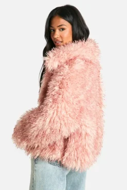 Up To 80% Off Winter Warmers|Faux Fur Coats*boohoo Tall Shaagy Faux Fur Coat pink