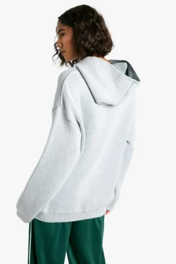 Jumpers|Knitwear*boohoo Tall Sports Club Knitted Hoodie grey