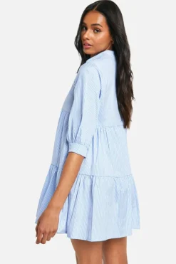 Smock Dresses*boohoo Tall Woven Pinstripe Smock Dress blue