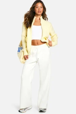 Cardigans*boohoo Tall Zip Through Knitted Cardigan butter
