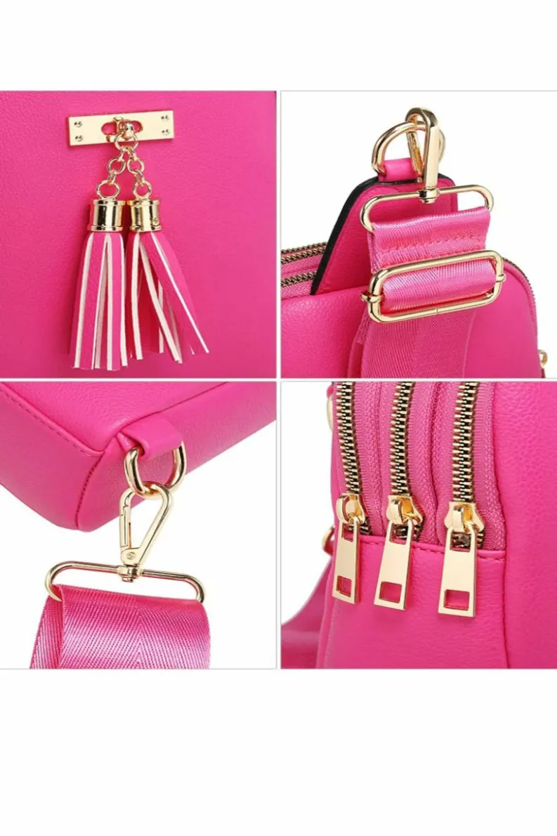 Cross-Body Bags|Handbags*Kitise Tassel Accent Multi-Compartments Single Strap Backback/Crossbody Bag Off White