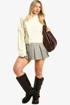 Jumpers|Up To 80% Off Winter Warmers*boohoo Tassel Detail Cable Knit Jumper stone