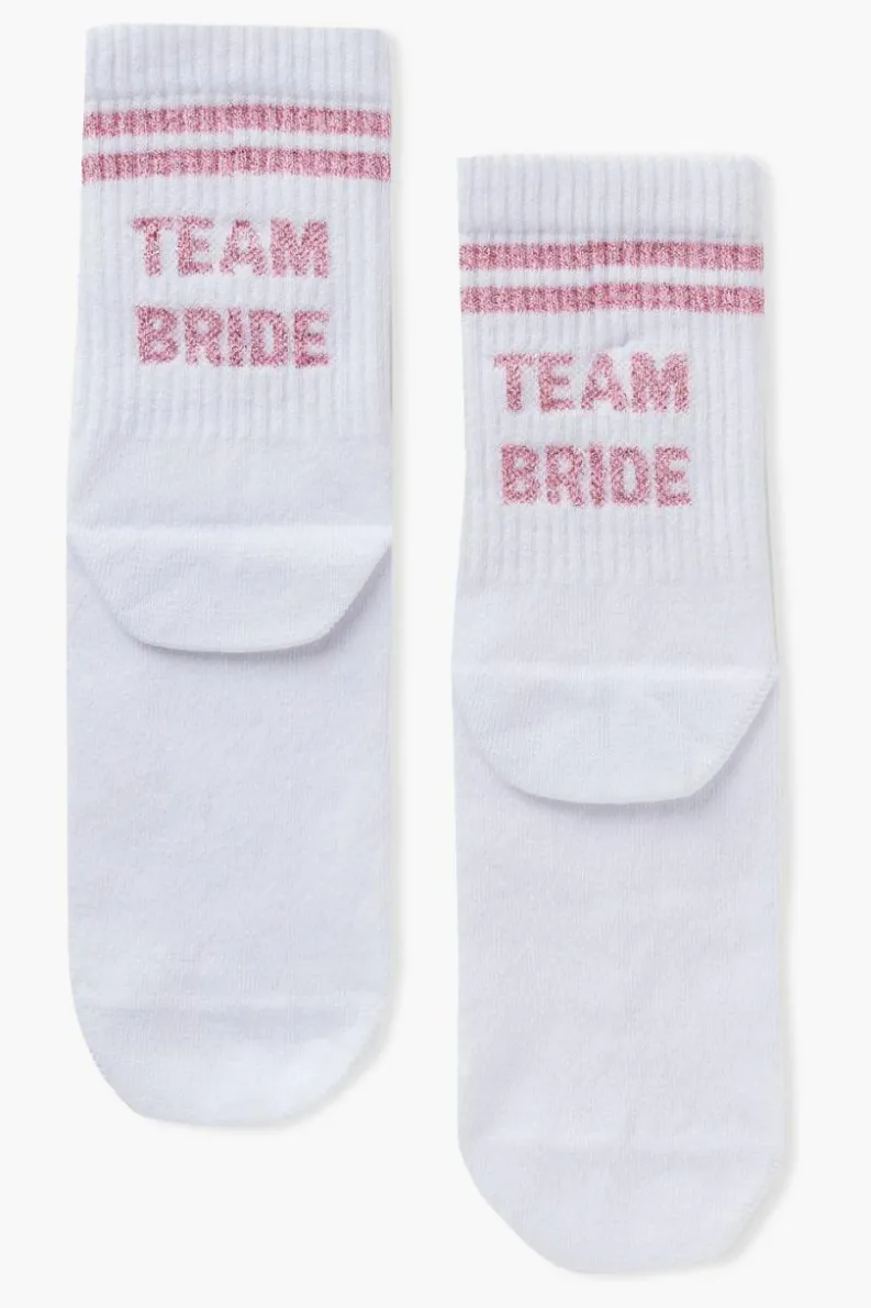 Tights & Socks|Tights & Socks*boohoo Team Bride Slogan Sock white