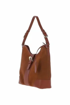 Shoulder Bags*Ashwood Leather Tesoro Toscano' Top Zip Soft Suede Leather Shoulder Bag Tan