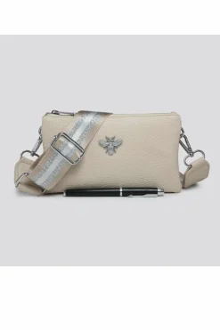 Cross-Body Bags|Handbags*Kitise Tessa Double Compartments Wide Strap Small Purse Messenger Bag Beige