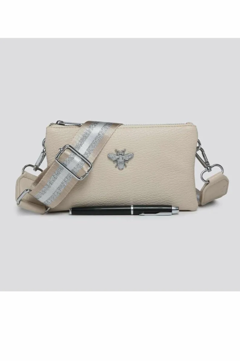 Cross-Body Bags|Handbags*Kitise Tessa Double Compartments Wide Strap Small Purse Messenger Bag Beige
