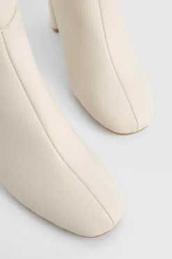 Over The Knee Boots|Knee High Boots*boohoo Textured Heeled Knee High Boot stone