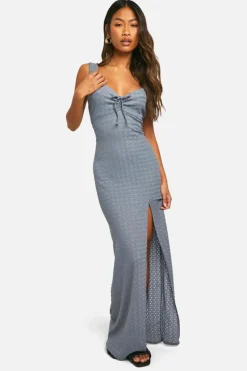 Cami Dresses*boohoo Textured Milkmaid Maxi Dress charcoal