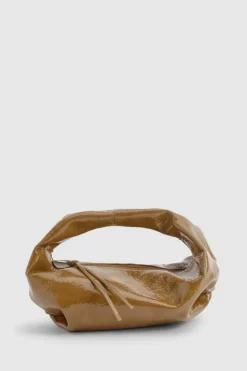 Handbags*boohoo Textured Patent Slouchy Grab Bag tan