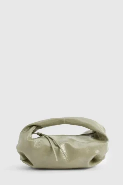 Handbags*boohoo Textured Patent Slouchy Grab Bag sage