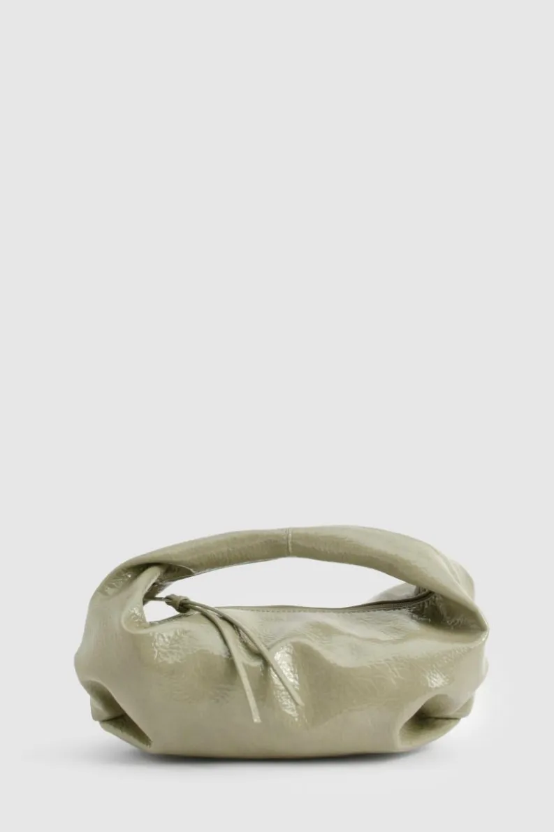 Handbags*boohoo Textured Patent Slouchy Grab Bag sage