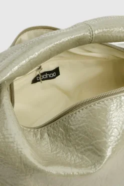 Handbags*boohoo Textured Patent Slouchy Grab Bag sage