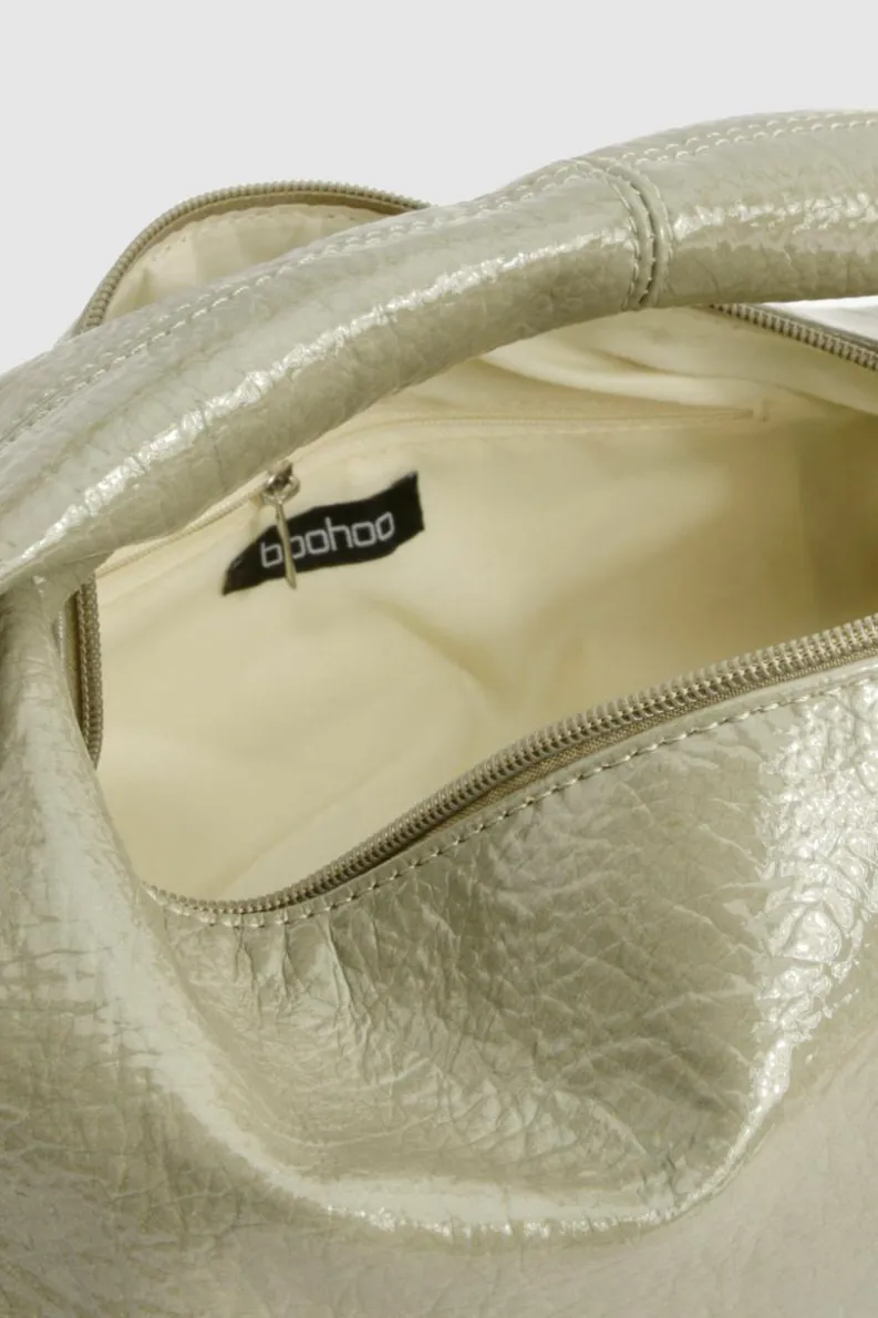 Handbags*boohoo Textured Patent Slouchy Grab Bag sage