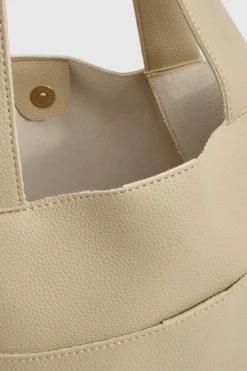 Handbags|Tote Bags*boohoo Textured Pu Structured Tote Bag butter