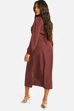 T-Shirt Dresses|Shirt Dresses*boohoo The Midaxi Shirt Dress chocolate