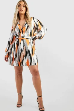 Shirt Dresses|Mini Dresses*boohoo The Plus Printed Shirt Dress black