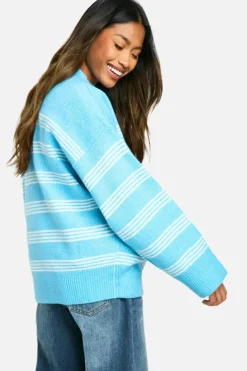 Oversized Jumpers*boohoo Thin Stripe Oversized Jumper blue