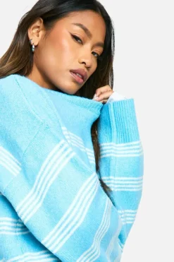 Oversized Jumpers*boohoo Thin Stripe Oversized Jumper blue