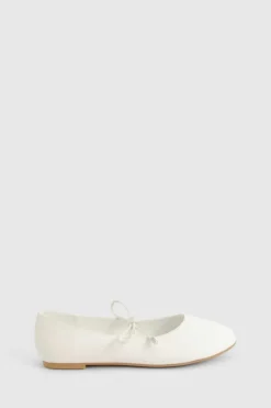 Ballet Flats|Flats*boohoo Tie Detail Mary Jane Ballet Flats ecru