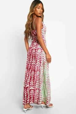 Cami Dresses*boohoo Tie Dye Cowl Maxi Dress pink