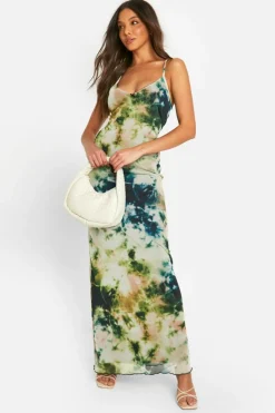 Cami Dresses|Maxi Dresses*boohoo Tie Dye Mesh Cami Maxi Dress multi