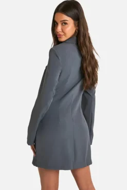 Blazer Dresses*boohoo Tie Front Blazer Dress charcoal
