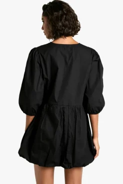 Skater Dresses*boohoo Tie Front Volume Sleeve Skater Dress black