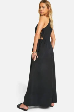 Smock Dresses*boohoo Tie Side Maxi Dress black
