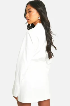 Blazer Dresses*boohoo Tie Waist Blazer Dress white