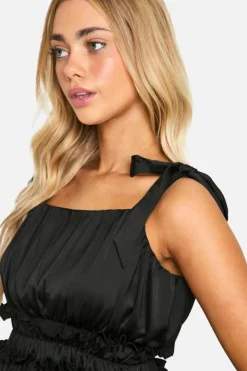 Skater Dresses*boohoo Tiered Ruffle Skater Dress black