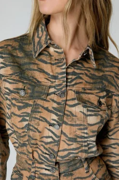 Shirt Dresses*NastyGal Tiger Print Denim Shirt Dress animal
