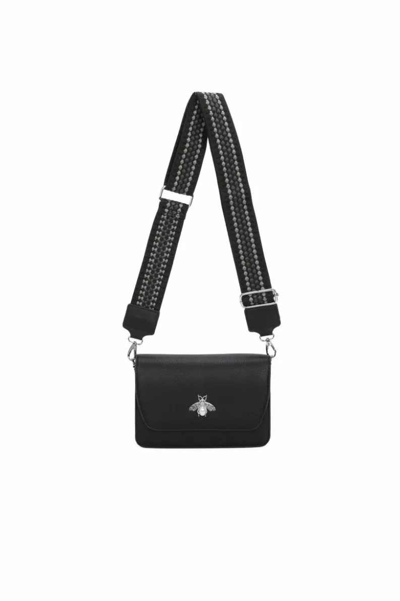 Cross-Body Bags|Handbags*Kitise Titty Triple Compartments Canvas Strap Crossbody Bag Black