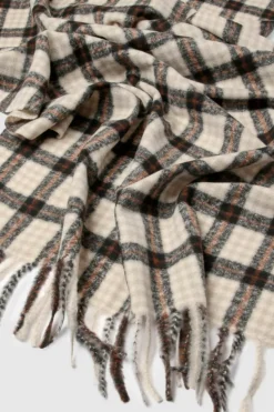 Hats & Gloves|Hats & Gloves*boohoo Tonal Checked Tassel Scarf stone