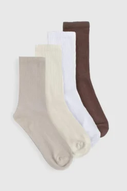 Tights & Socks|Tights & Socks*boohoo Tonal Crew Socks 4 Pack multi